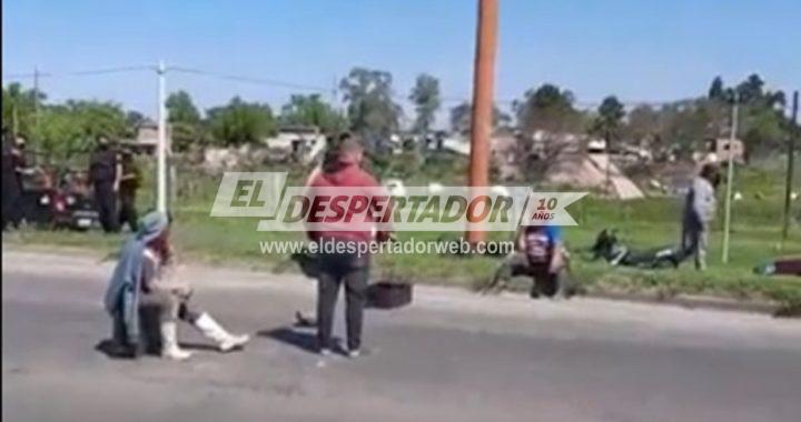 PESCADORES SE MANIFIESTAN EN RUTA 168 A LA ALTURA DE LA FUENTE DE LA CORDIALIDAD