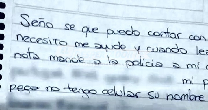 UNA VÍCTIMA DE VIOLENCIA DE GÉNERO PIDIÓ AYUDA EN EL CUADERNO ESCOLAR DE SU HIJO