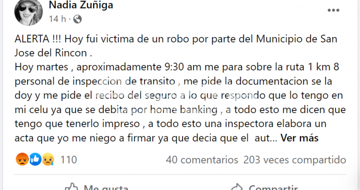 UN DÍA DE FURIA: A PESAR DE CONTAR CON SEGURO, LA MUNICIPALIDAD DE RINCÓN LA MULTÓ Y LE SECUESTRÓ EL AUTO