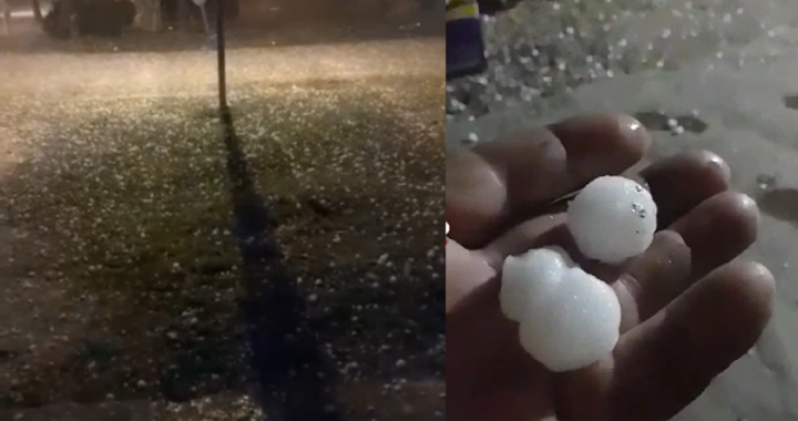 ASÍ CAYÓ GRANIZO EN LA COSTA Y LA REGIÓN ESTA MADRUGADA 