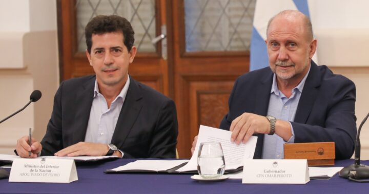 PEROTTI Y DE PEDRO FIRMARON UN CONVENIO PARA REALIZAR OBRAS CONTRA INUNDACIONES EN SAN JAVIER