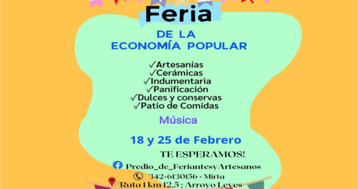 ¡ESTE SÁBADO NO TE PIERDAS EN ARROYO LEYES LA FERIA DE LA ECONOMÍA POPULAR!