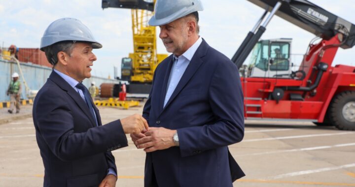 PEROTTI Y GIULIANO RECORRIERON LAS OBRAS EN EL PUERTO DE SANTA FE