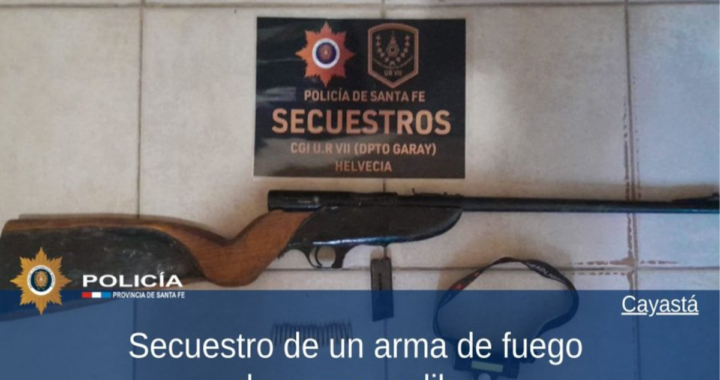 SECUESTRO DE ARMA DE FUEGO Y DETENCIÓN DE UN HOMBRE DE 25 AÑOS EN CAYASTÁ