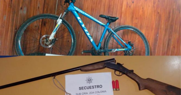 LA UNIDAD REGIONAL VII DE GARAY RECUPERA BICICLETA ROBADA Y SECUESTRÓ ARMAS DE FUEGO SIN DOCUMENTACIÓN