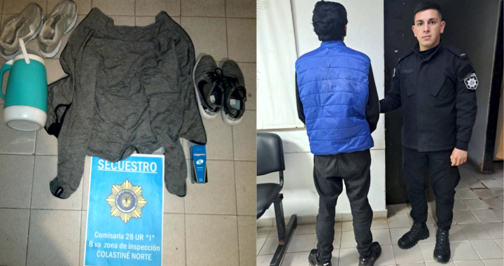 LA POLICÍA DE COLASTINÉ NORTE LOGRÓ DETENER A UN LADRON Y RECUPERAR PERTENENCIAS ROBADAS