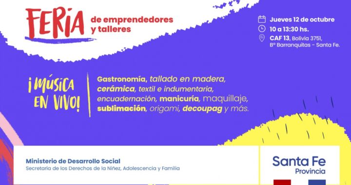 LOS CENTROS DE ACCIÓN FAMILIAR REALIZARÁN UNA FERIA DE EMPRENDEDORES EN LA CIUDAD DE SANTA FE