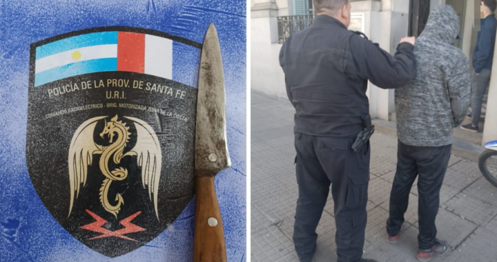 AGENTES DEL COMANDO RADIOELÉCTRICO DE LA COSTA DETUVIERON A INDIVIDUO CON ARMA BLANCA