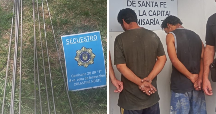 DOS HOMBRES DETENIDOS EN COLASTINE NORTE: ROBARON BARRAS DE HIERRO Y LA VENDIERON PARA COMPRAR VINO