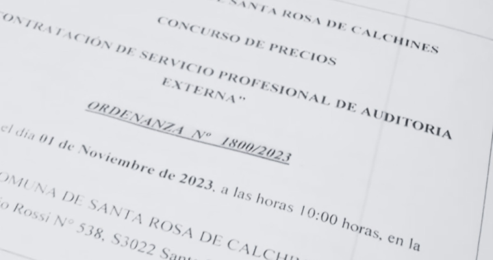 CARLOS YOSSEN CRITICÓ LA AUDITORÍA A LA GESTIÓN SALIENTE DE SANTA ROSA DE CALCHINES