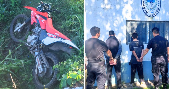 LA POLICÍA DE GARAY DETUVO A DOS INDIVIDUOS EN COLONIA MASCÍAS Y RECUPERÓ UNA MOTO ROBADA EN SAN JAVIER