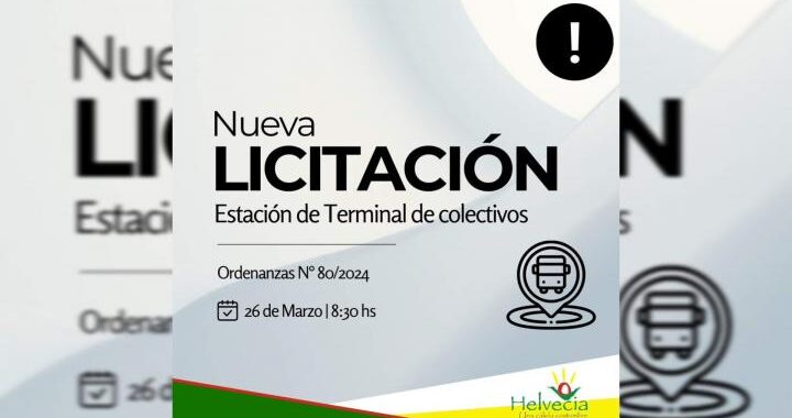 NUEVA LICITACIÓN DE LA TERMINAL DE ÓMNIBUS DE HELVECIA