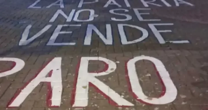 DETUVIERON A MANIFESTANTES POR REALIZAR UNA PINTADA EN LA PLAZA 25 DE MAYO