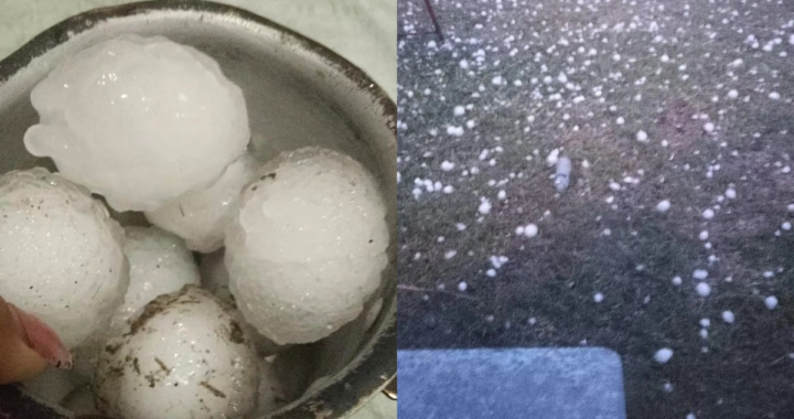 FUERTE TEMPORAL CON CAÍDA DE GRANIZO AFECTÓ A MACÍAS Y SALADERO MARIANO CABAL