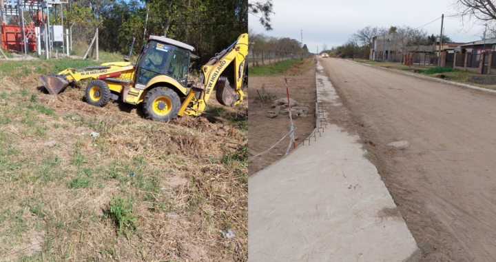 AVANCE DE OBRAS DE INFRAESTRUCTURA EN ARROYO LEYES: CORDÓN CUNETA Y DESMALEZAMIENTO DE RUTA 1