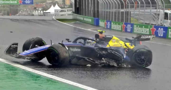 TROMPO, BANDERA ROJA Y FIN DE CARRERA: EL TREMENDO CHOQUE DE COLAPINTO EN EL GP DE BRASIL