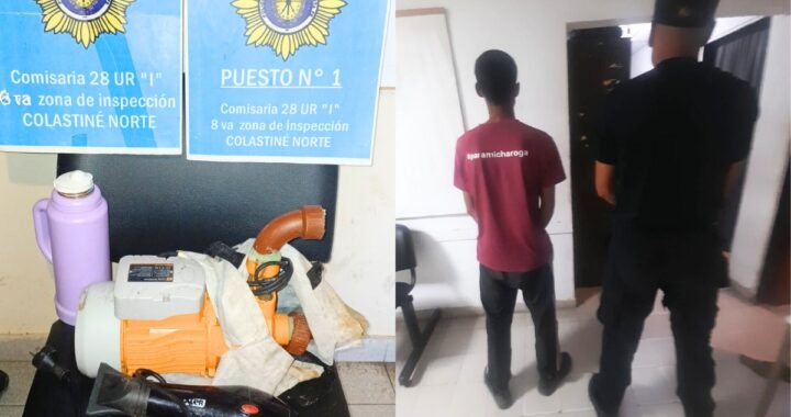 COLASTINÉ NORTE: DETIENEN A UN JOVEN POR ROBO Y RECUPERAN OBJETOS SUSTRAÍDOS