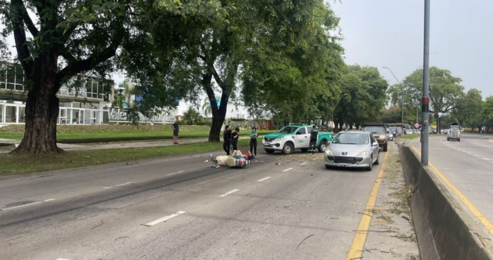 BRUTAL: SE DESPRENDIÓ LA RAMA DE UN ÁRBOL Y CAYÓ PESADAMENTE SOBRE UNA MOTOCICLISTA EN SANTA FE