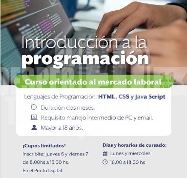 CURSO DE INTRODUCCIÓN A LA PROGRAMACIÓN EN SANTA ROSA DE CALCHINES